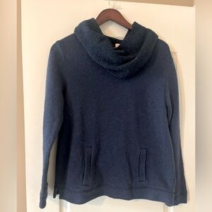 J. Crew Mixed Media Chunky Turtleneck Sweater Kangaroo Pouch Size Large